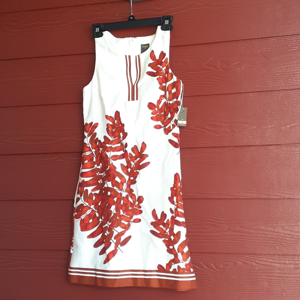 Taylor - 8827M Fern Print Sheath Dress - Picture 4 of 5